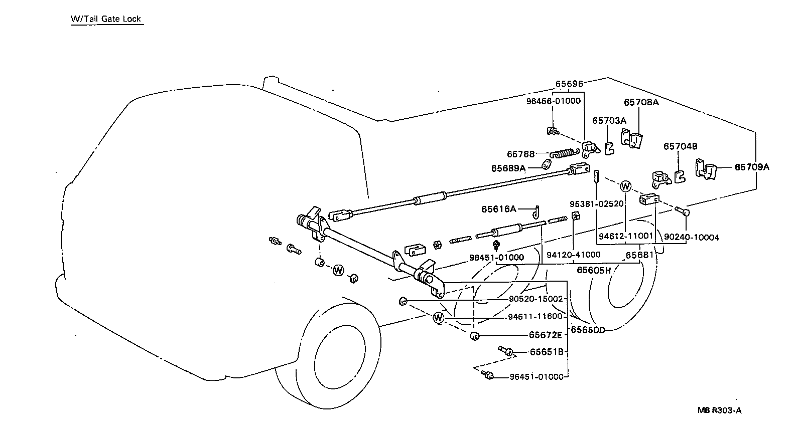  DYNA TOYOACE |  REAR BODY SIDE GATE LOCK TAIL GATE LOCK