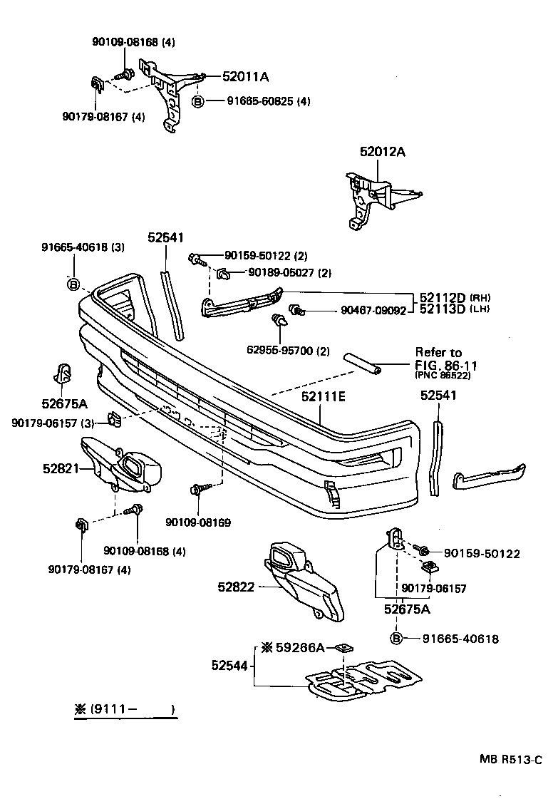  LITEACE VAN WAGON |  FRONT BUMPER BUMPER STAY