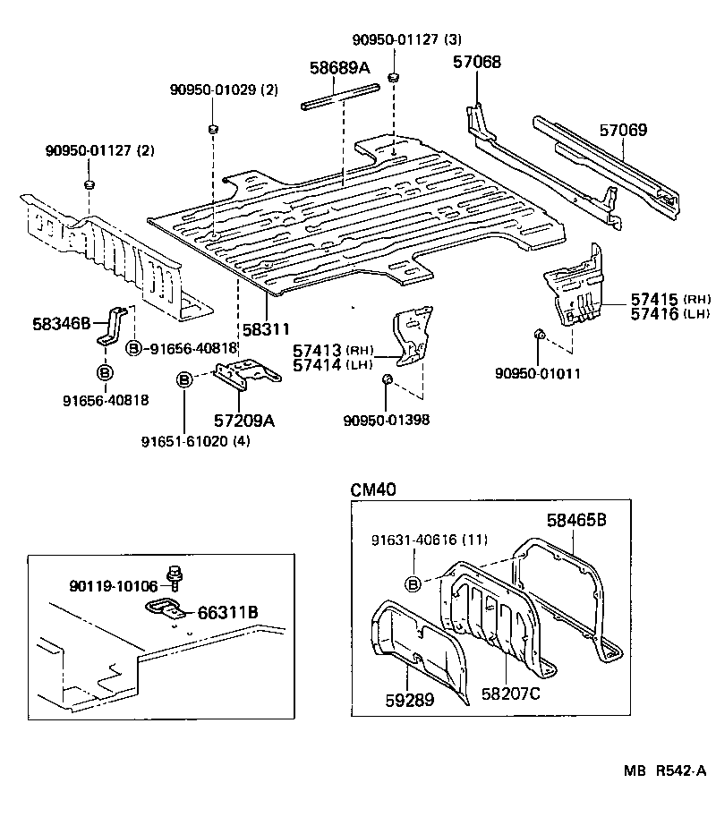  LITEACE VAN WAGON |  REAR FLOOR PANEL REAR FLOOR MEMBER