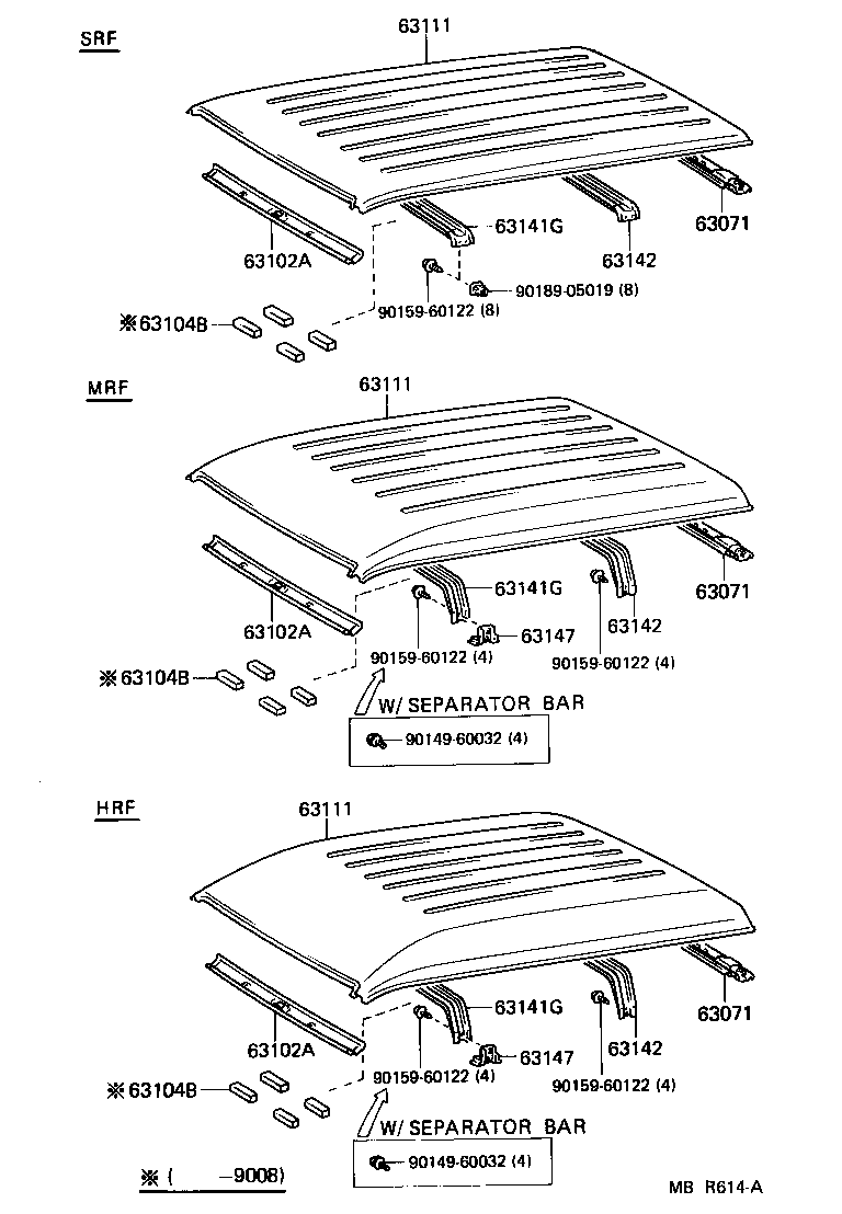  LITEACE VAN WAGON |  ROOF PANEL BACK PANEL