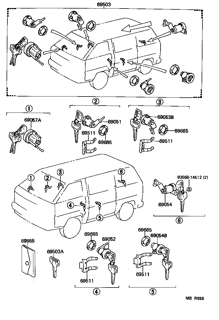  LITEACE VAN WAGON |  LOCK CYLINDER SET