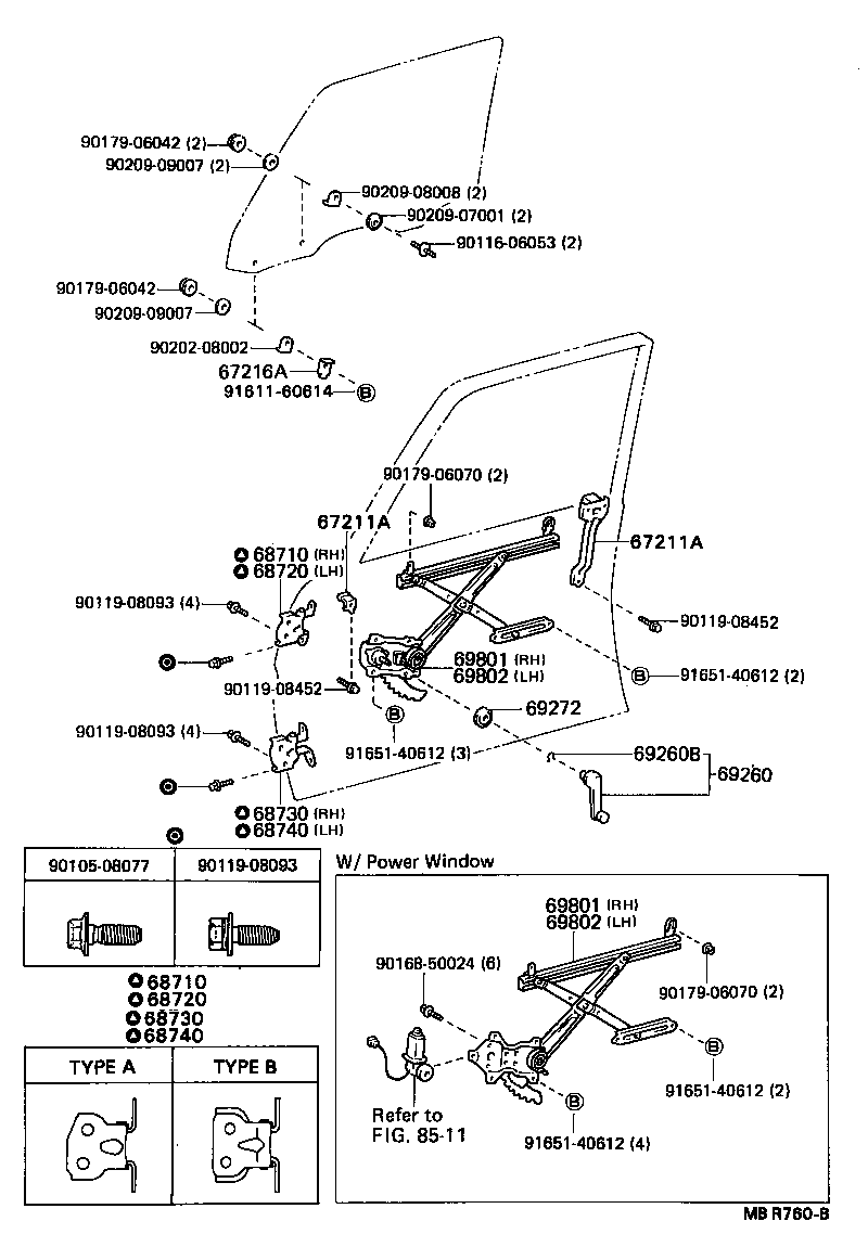  MARK 2 V WG |  FRONT DOOR WINDOW REGULATOR HINGE