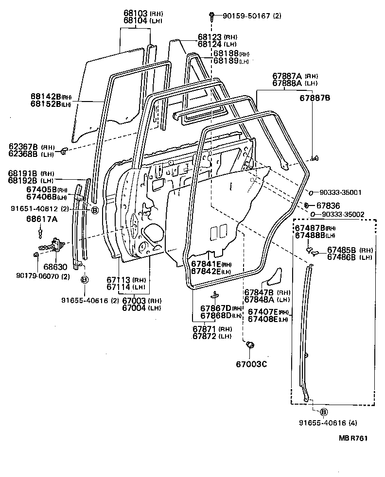  MARK 2 V WG |  REAR DOOR PANEL GLASS