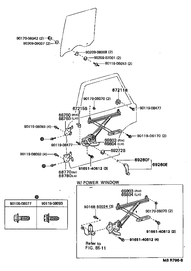  MARK 2 V WG |  REAR DOOR WINDOW REGULATOR HINGE