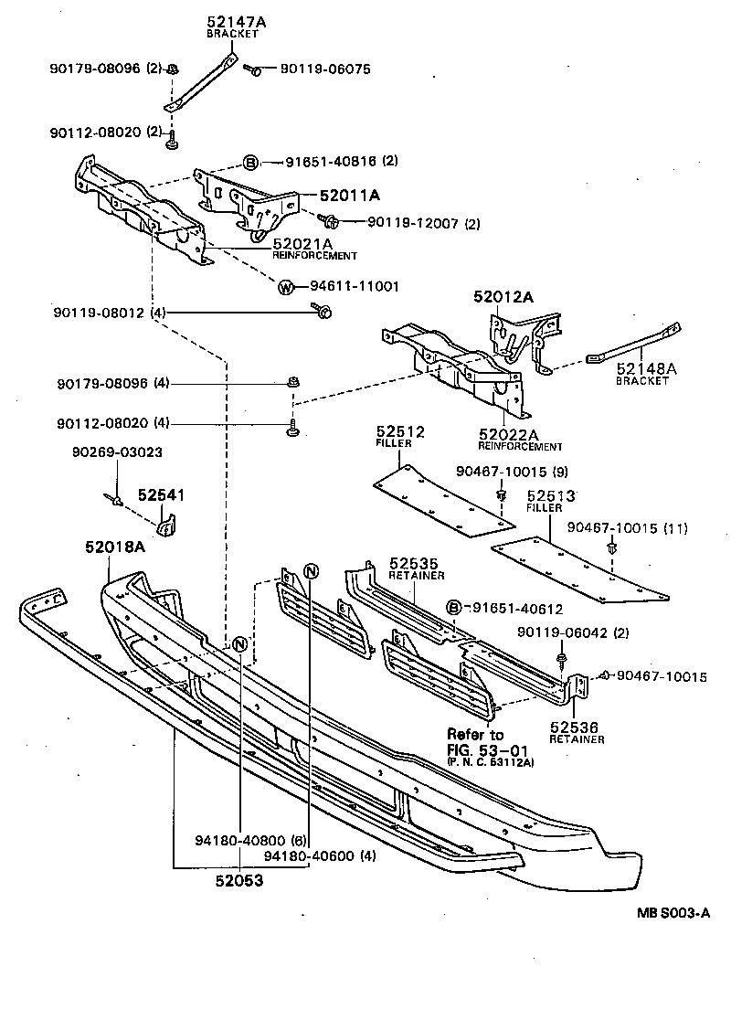  CENTURY |  FRONT BUMPER BUMPER STAY