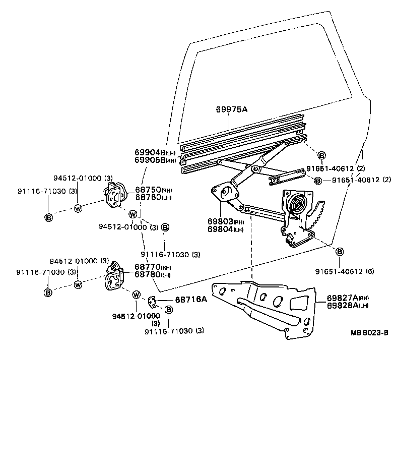  CENTURY |  REAR DOOR WINDOW REGULATOR HINGE
