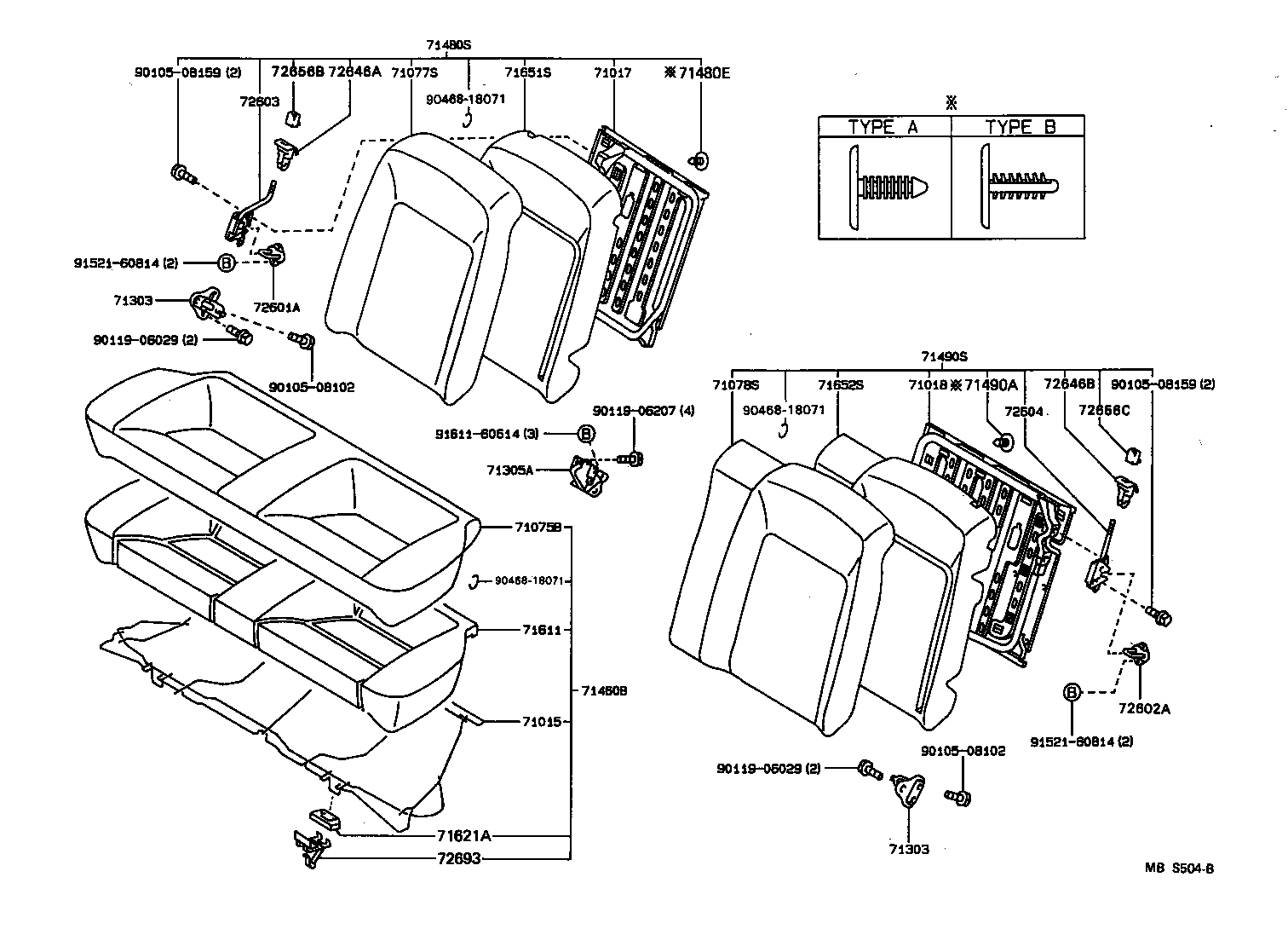  SPRINTER TRUENO |  REAR SEAT SEAT TRACK