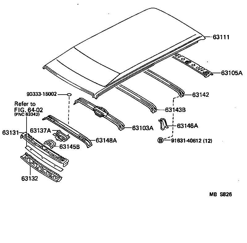  CROWN |  ROOF PANEL BACK WINDOW GLASS