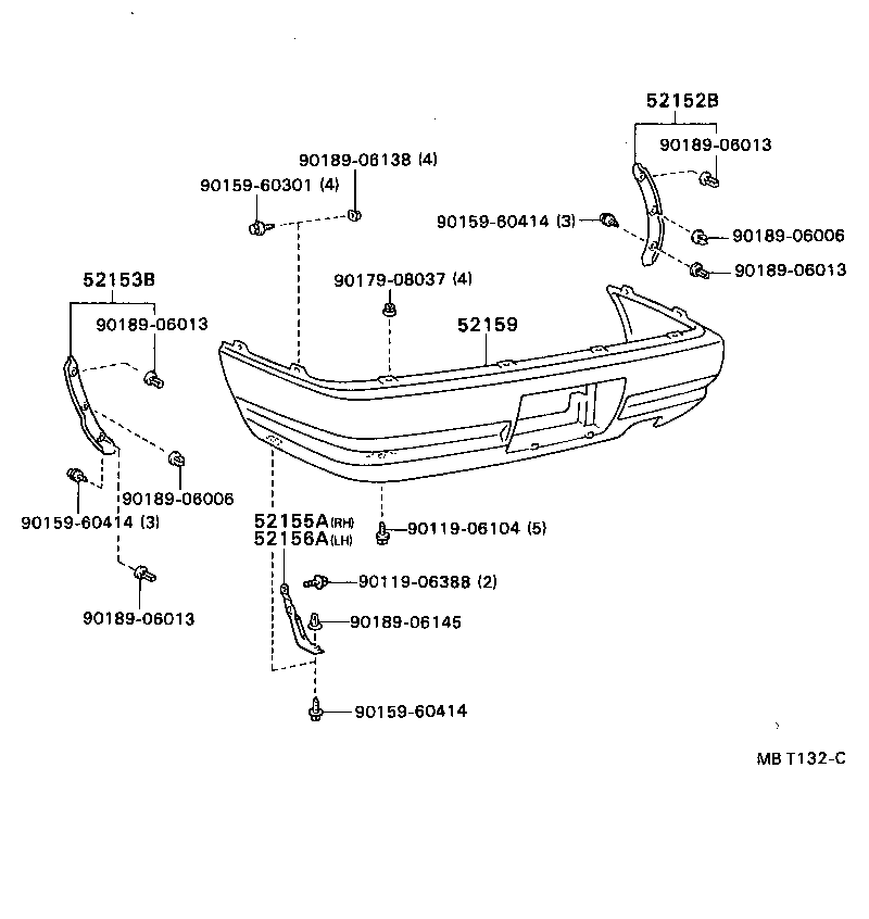  CARINA ED |  REAR BUMPER BUMPER STAY