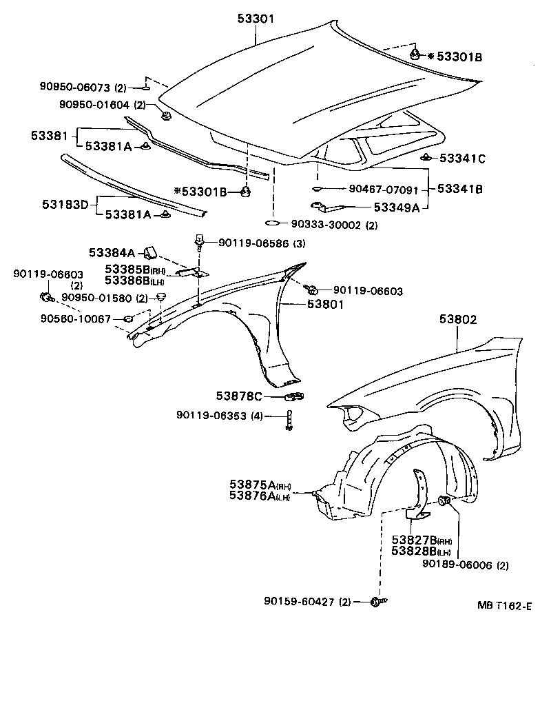  CARINA ED |  HOOD FRONT FENDER