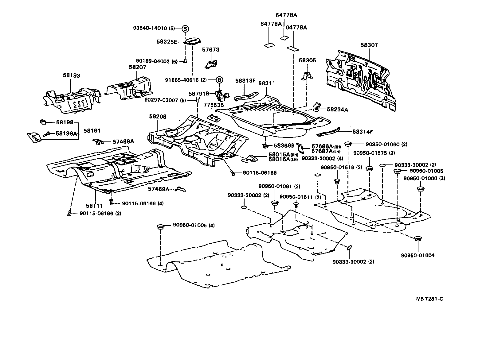  CELICA |  FLOOR PAN LOWER BACK PANEL