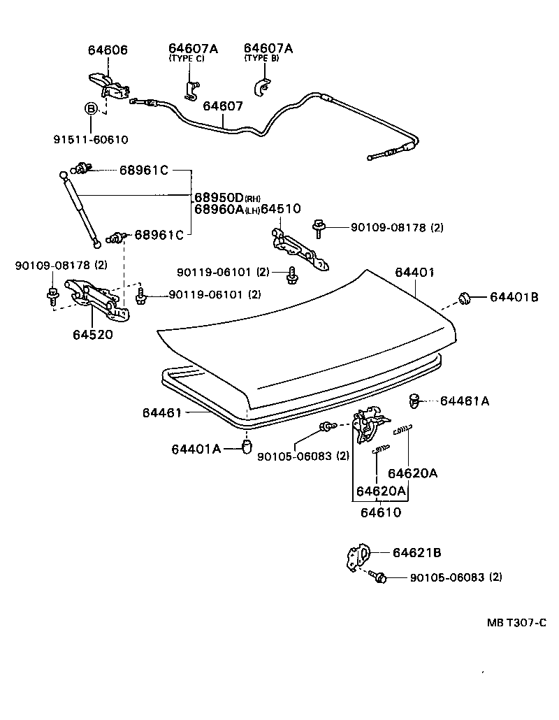  CARINA ED |  LUGGAGE COMPARTMENT DOOR LOCK