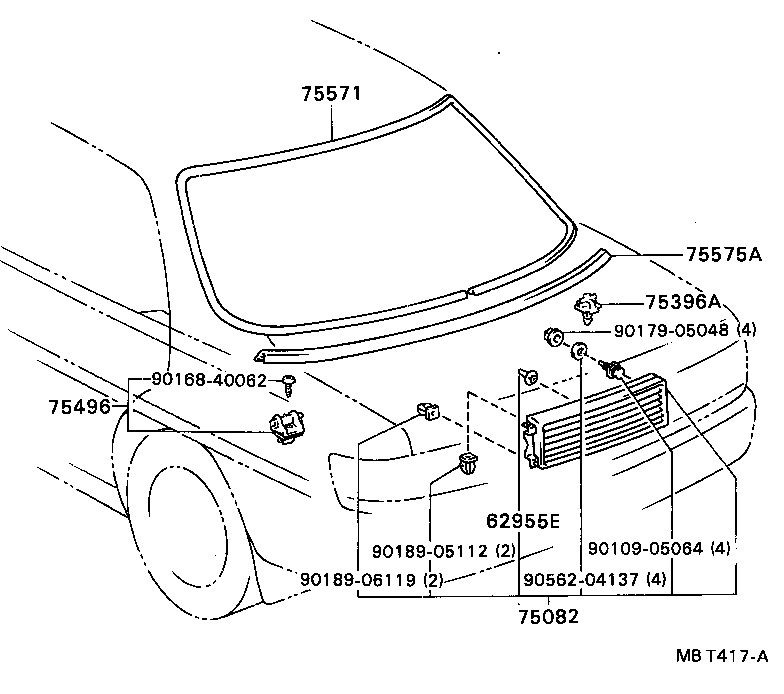  CARINA ED |  REAR MOULDING
