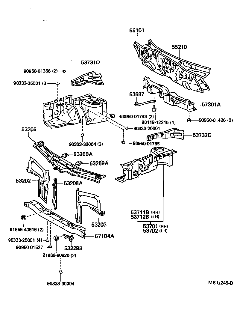  SERA |  FRONT FENDER APRON DASH PANEL