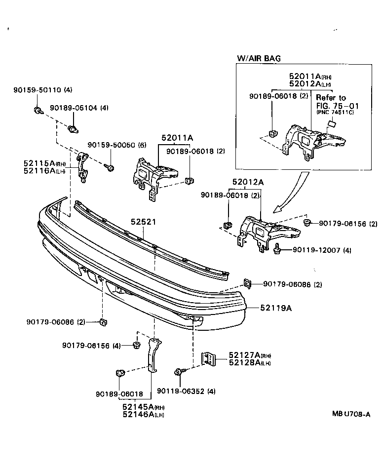  CARINA FF |  FRONT BUMPER BUMPER STAY