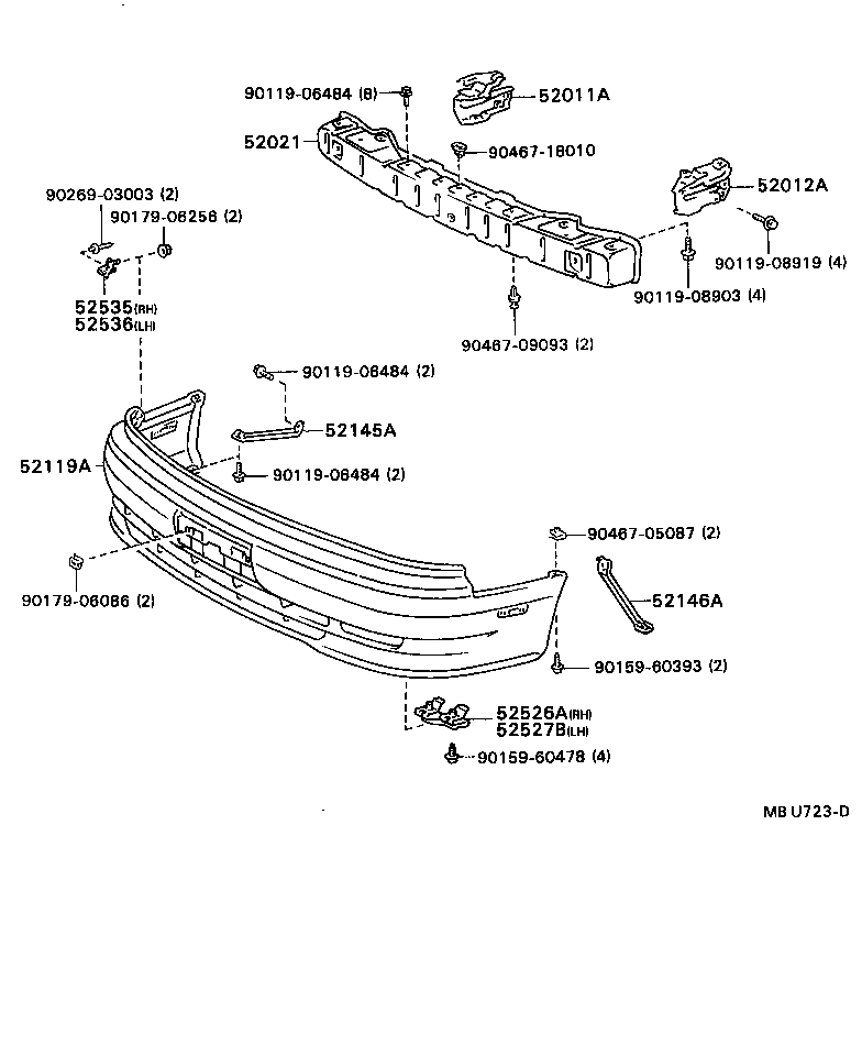  CAMRY VISTA |  FRONT BUMPER BUMPER STAY