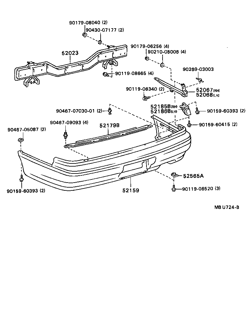  CAMRY VISTA |  REAR BUMPER BUMPER STAY