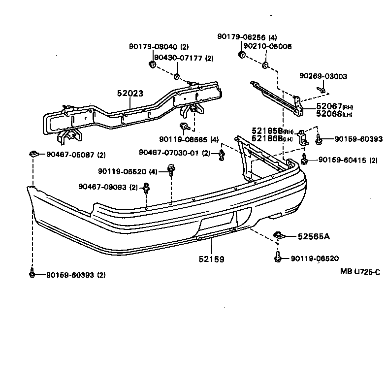 CAMRY VISTA |  REAR BUMPER BUMPER STAY
