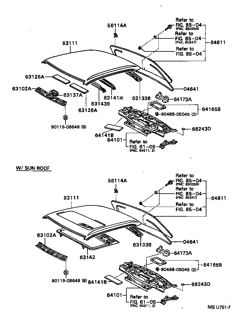  CAMRY VISTA |  ROOF PANEL BACK WINDOW GLASS