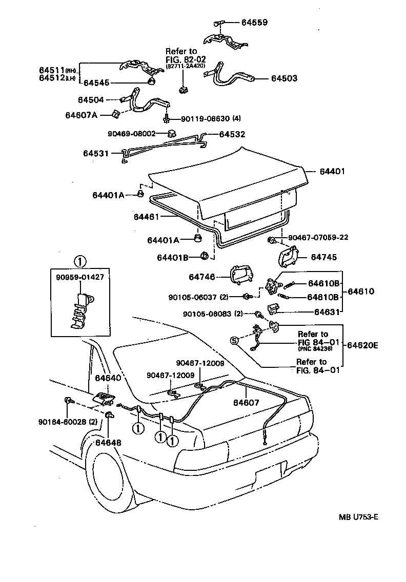  CAMRY VISTA |  LUGGAGE COMPARTMENT DOOR LOCK