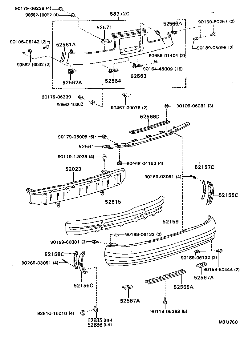 CELICA |  REAR BUMPER BUMPER STAY