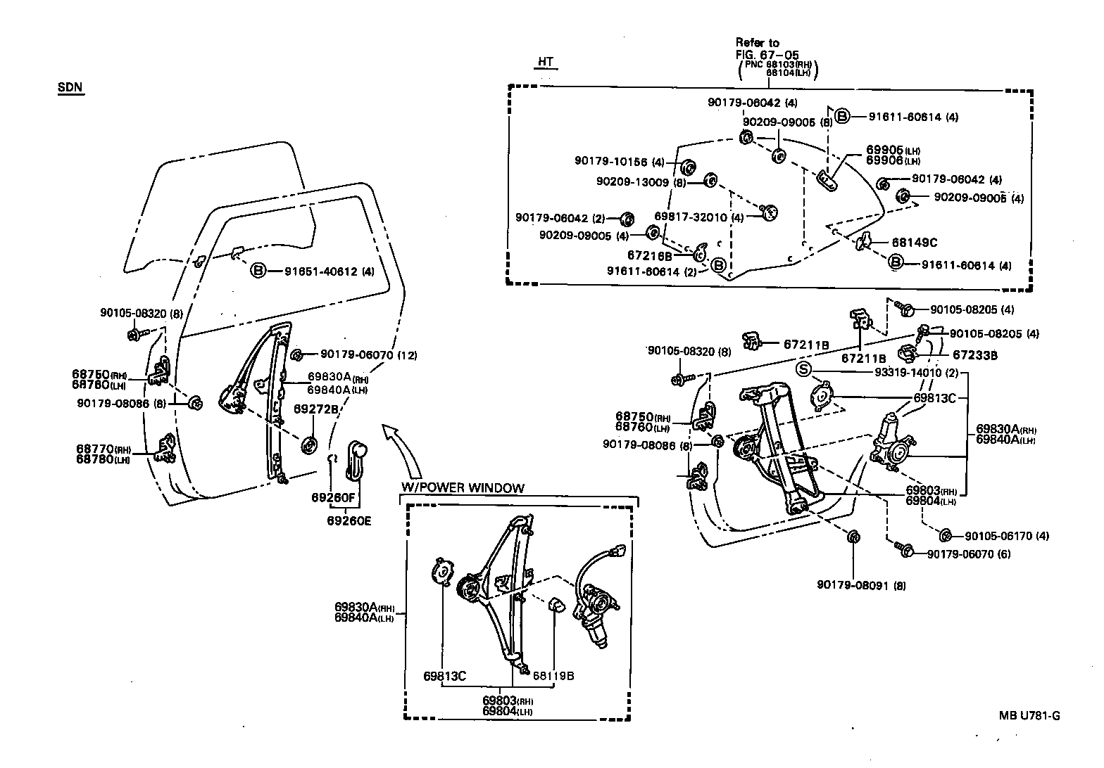  CAMRY VISTA |  REAR DOOR WINDOW REGULATOR HINGE