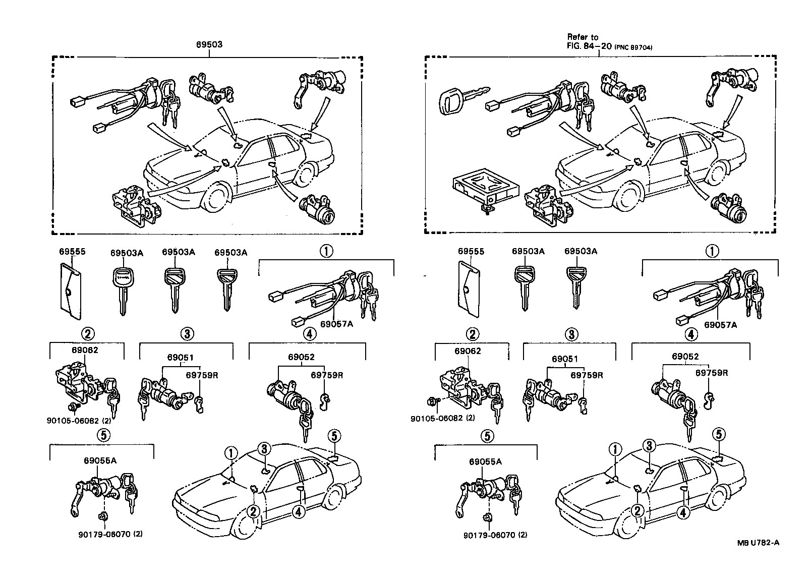  CAMRY VISTA |  LOCK CYLINDER SET