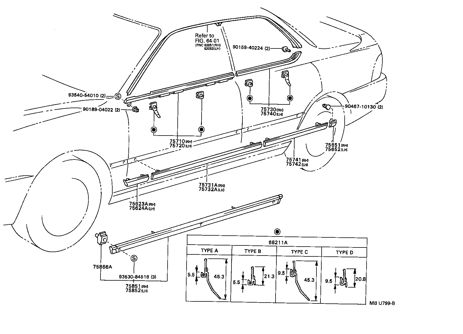  CAMRY VISTA |  SIDE MOULDING