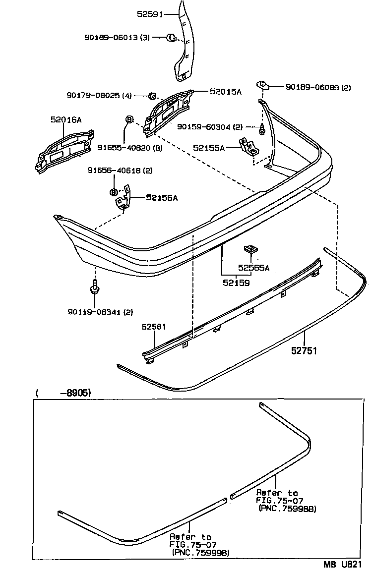  SPRINTER TRUENO |  REAR BUMPER BUMPER STAY