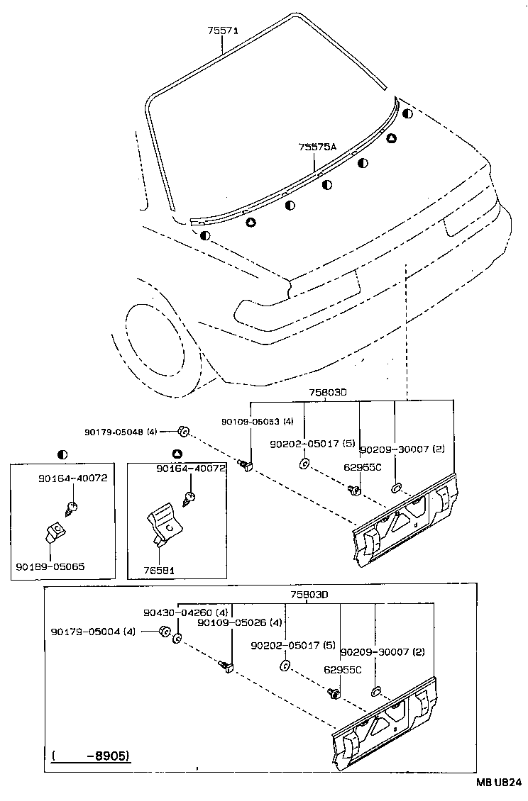  SPRINTER TRUENO |  REAR MOULDING