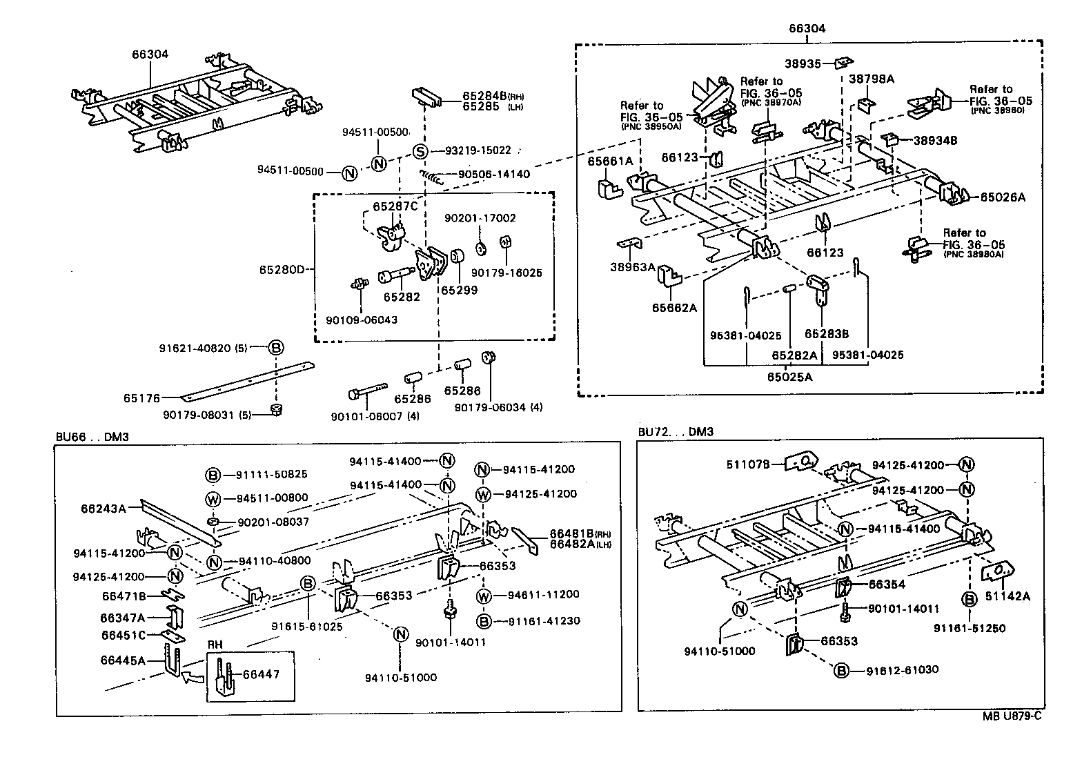  DYNA TOYOACE |  REAR BODY SUB FRAME