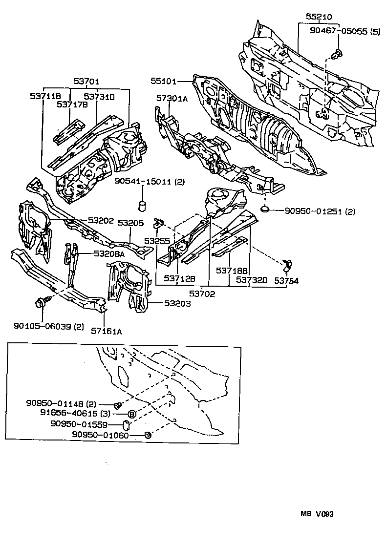 SPRINTER CARIB |  FRONT FENDER APRON DASH PANEL