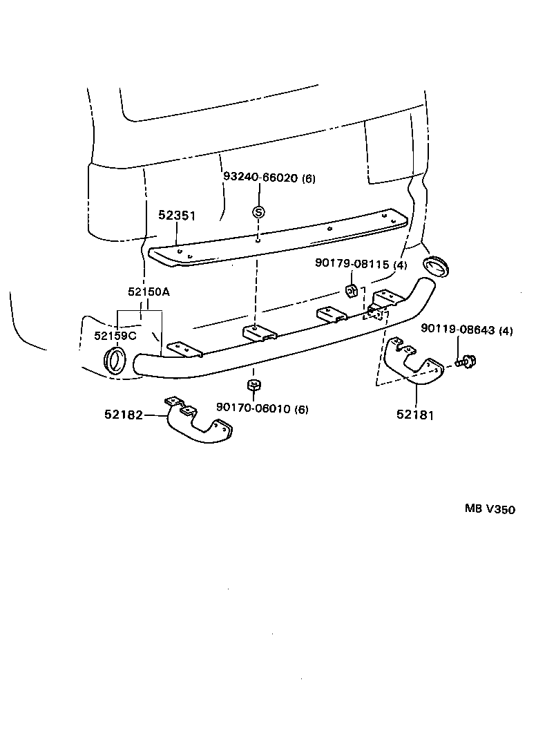  LITEACE VAN WAGON |  REAR BUMPER BUMPER STAY