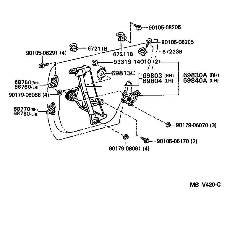  WINDOM |  REAR DOOR WINDOW REGULATOR HINGE