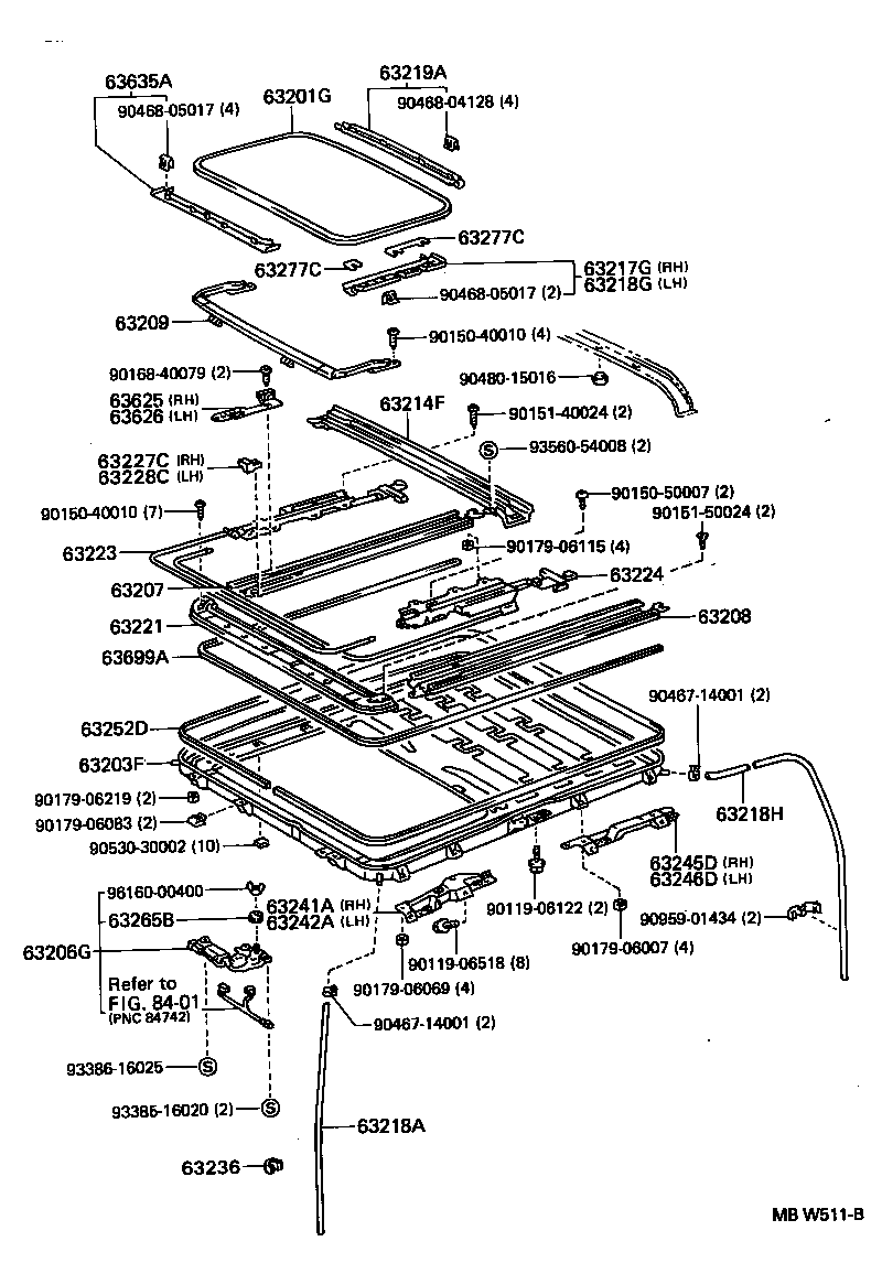  SCEPTER WG CP |  ROOF PANEL BACK WINDOW GLASS