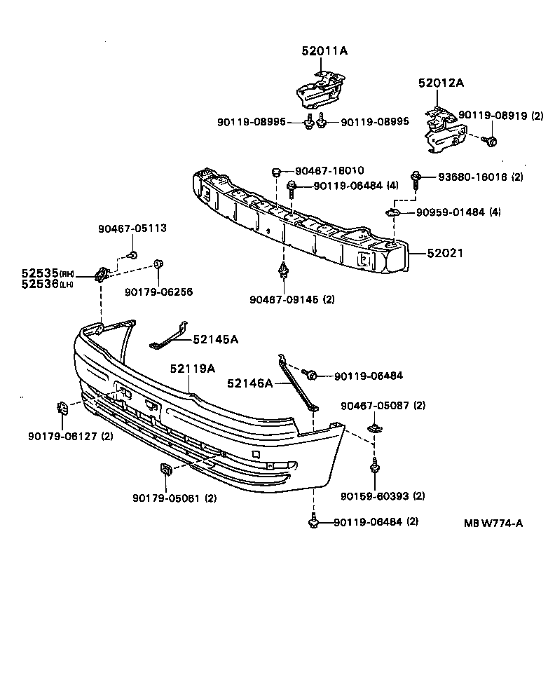  CAMRY VISTA |  FRONT BUMPER BUMPER STAY