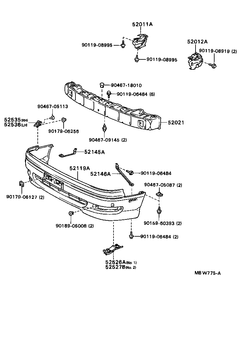  CAMRY VISTA |  FRONT BUMPER BUMPER STAY