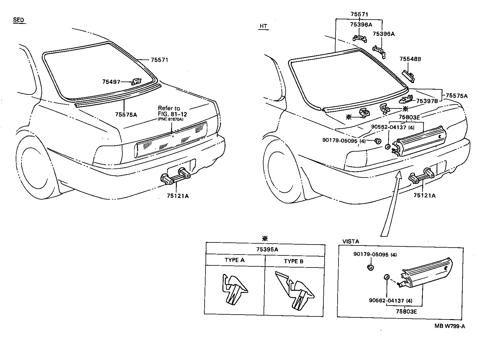  CAMRY VISTA |  REAR MOULDING
