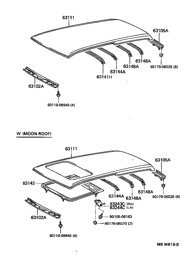  SCEPTER WG CP |  ROOF PANEL BACK WINDOW GLASS
