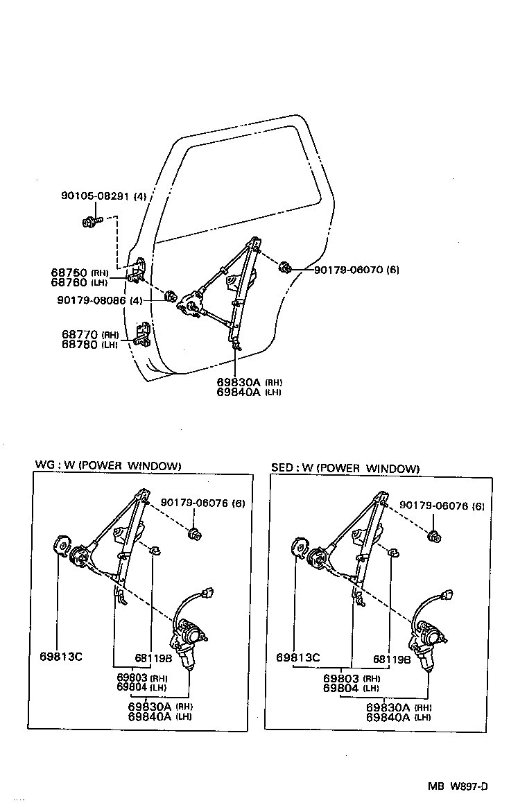  SCEPTER WG CP |  REAR DOOR WINDOW REGULATOR HINGE