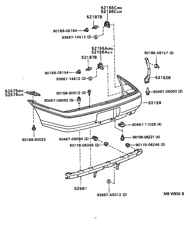  CARINA FF |  REAR BUMPER BUMPER STAY