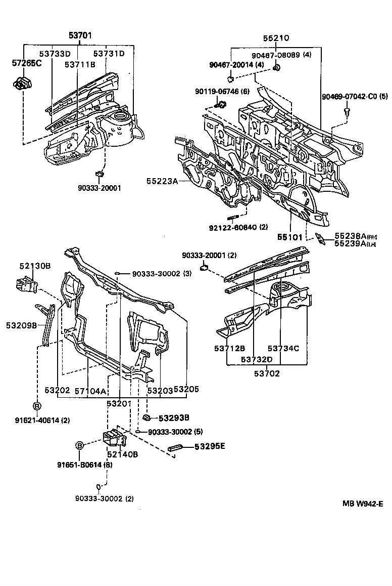  CARINA FF |  FRONT FENDER APRON DASH PANEL