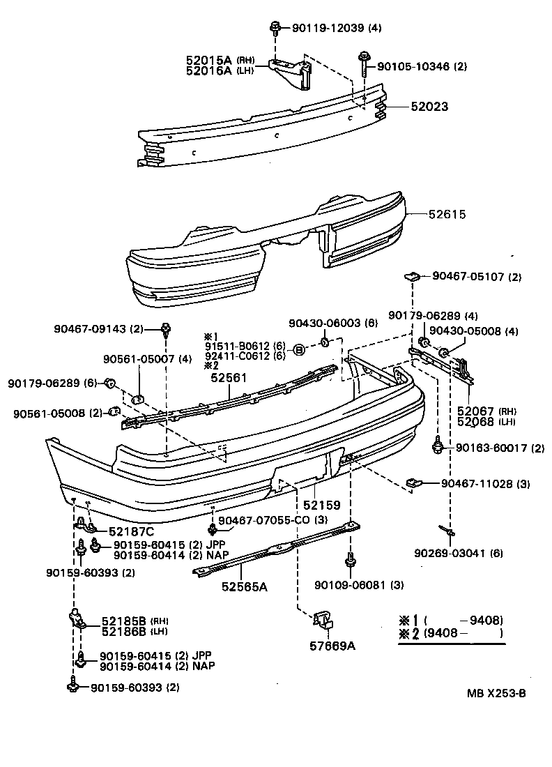  SCEPTER WG CP |  REAR BUMPER BUMPER STAY