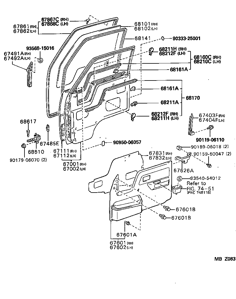  HIACE TRUCK |  FRONT DOOR PANEL GLASS