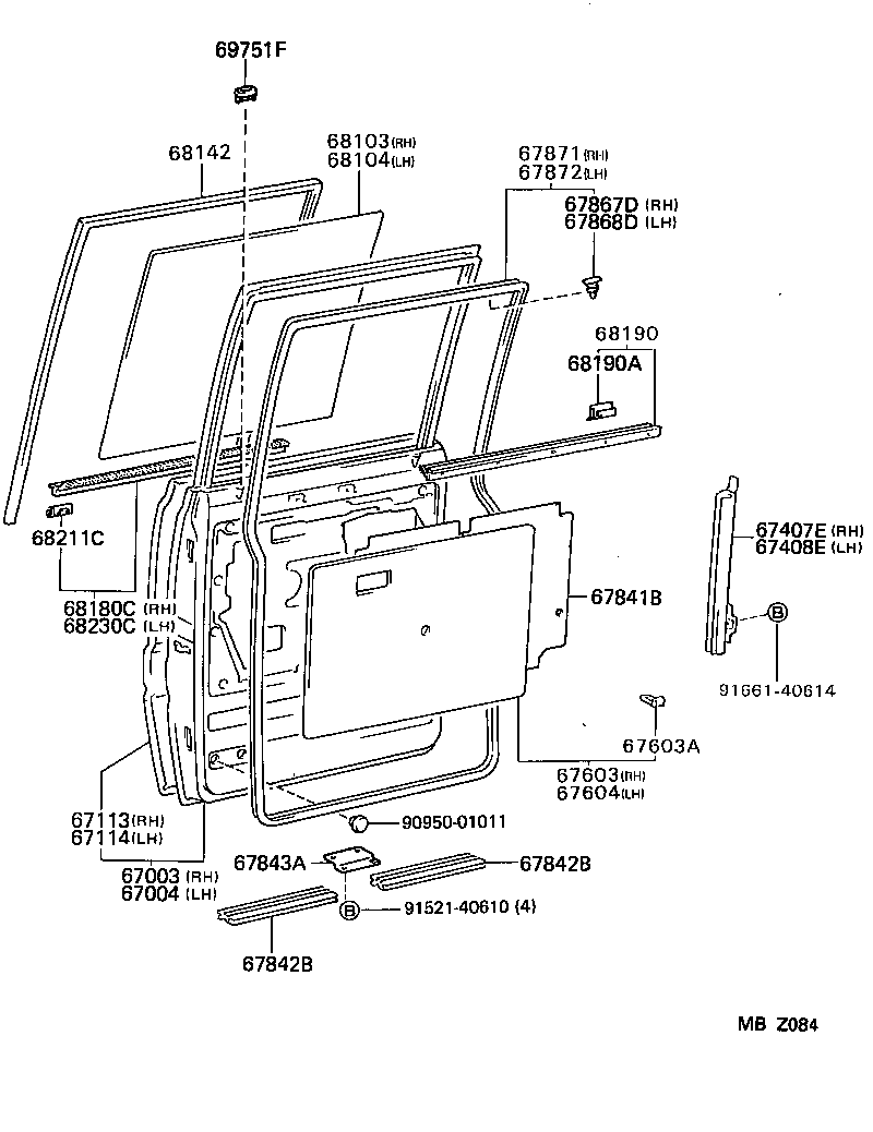  HIACE TRUCK |  REAR DOOR PANEL GLASS