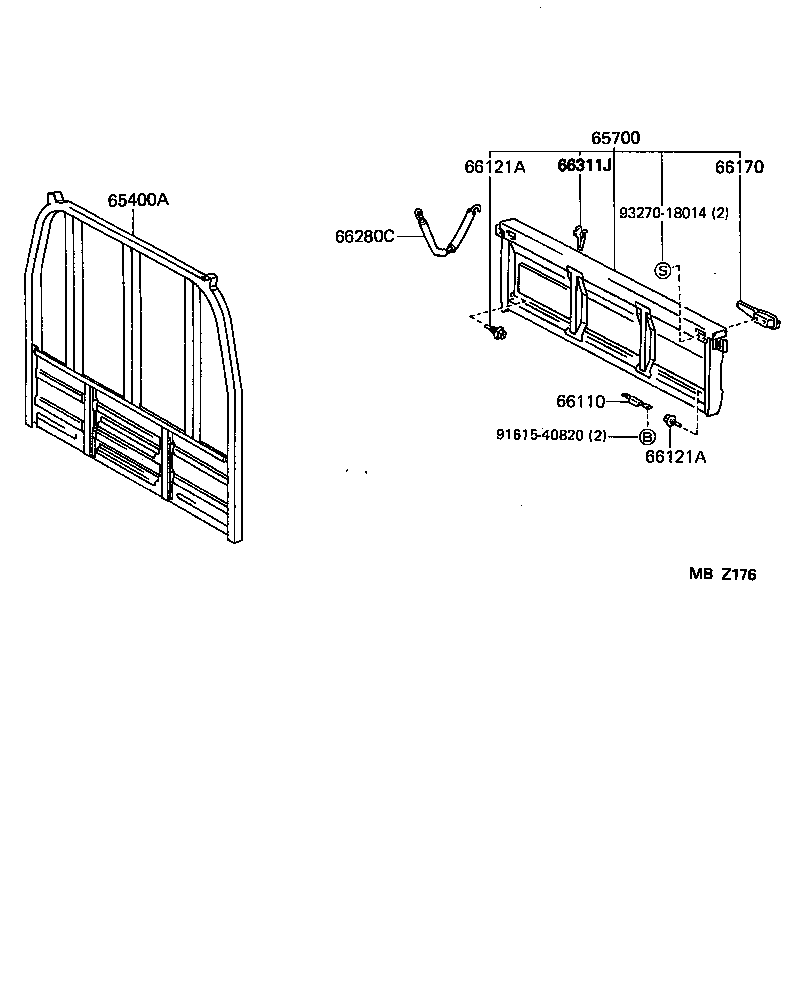  HIACE TRUCK |  REAR BODY GUARD FRAME TAIL GATE
