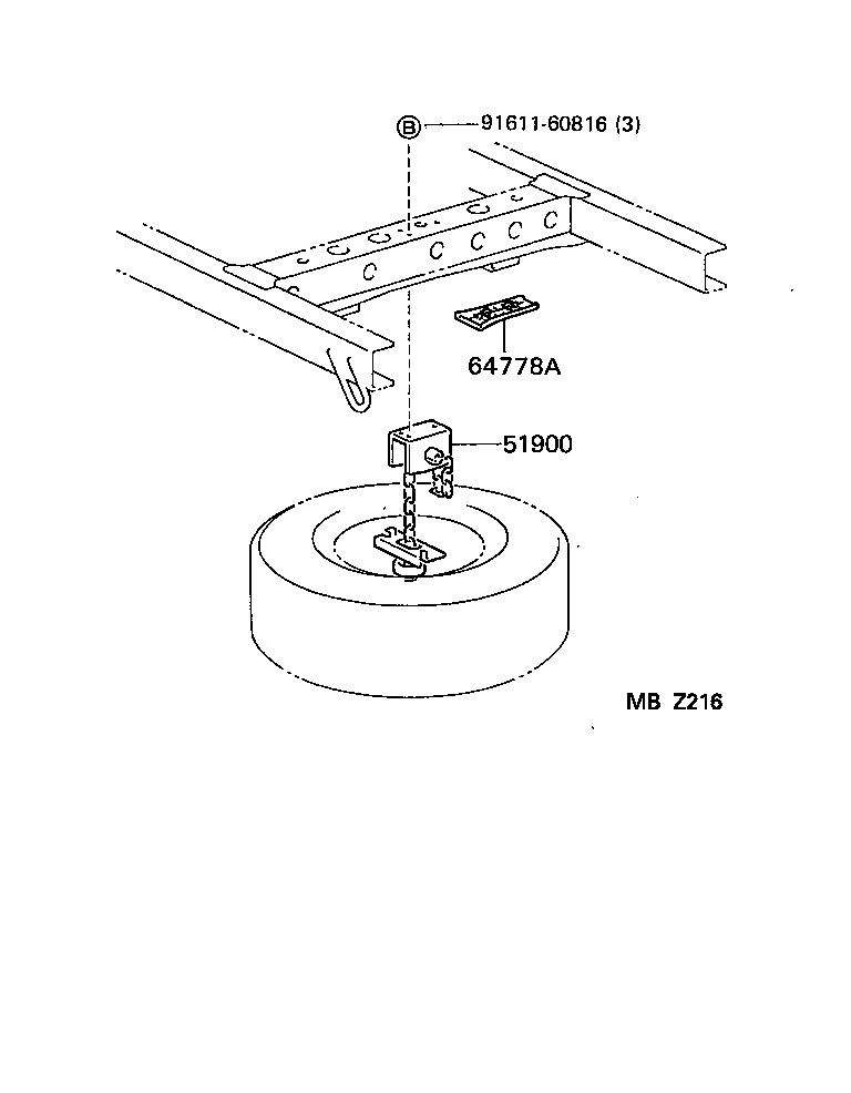 HIACE TRUCK |  SPARE WHEEL CARRIER