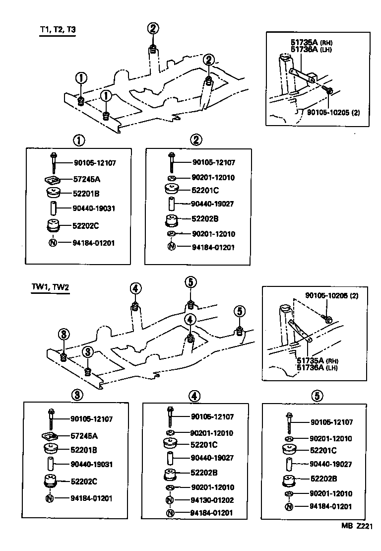  HIACE TRUCK |  CAB MOUNTING BODY MOUNTING