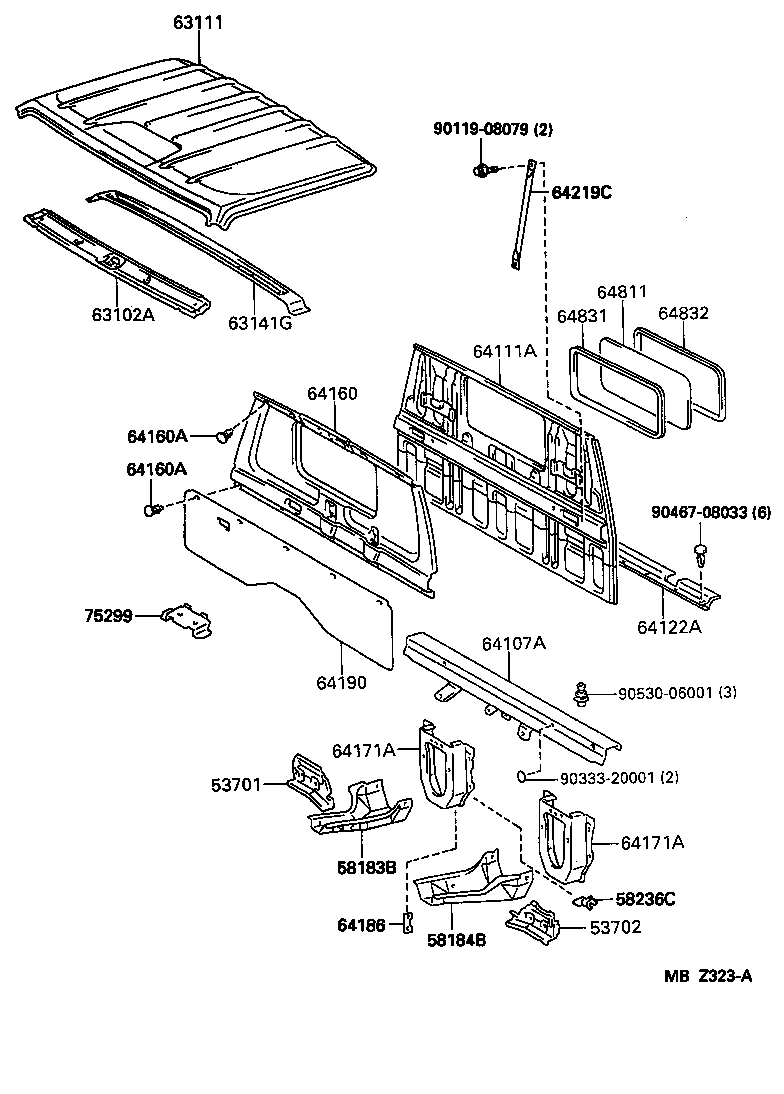  HIACE TRUCK |  ROOF PANEL BACK PANEL
