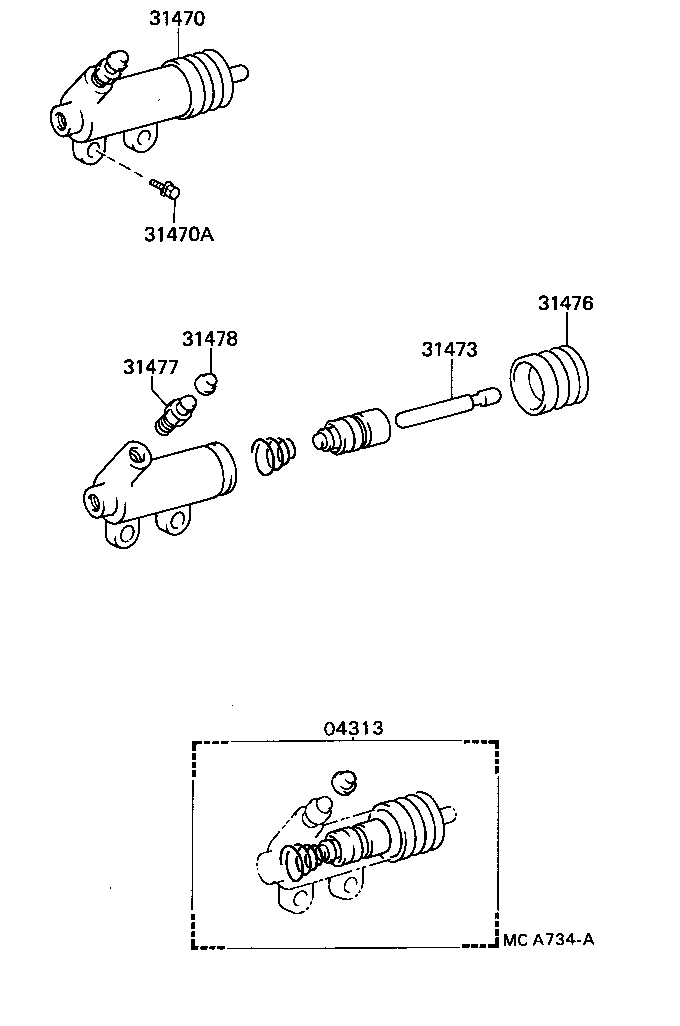  DYNA TOYOACE QUICK |  CLUTCH RELEASE CYLINDER